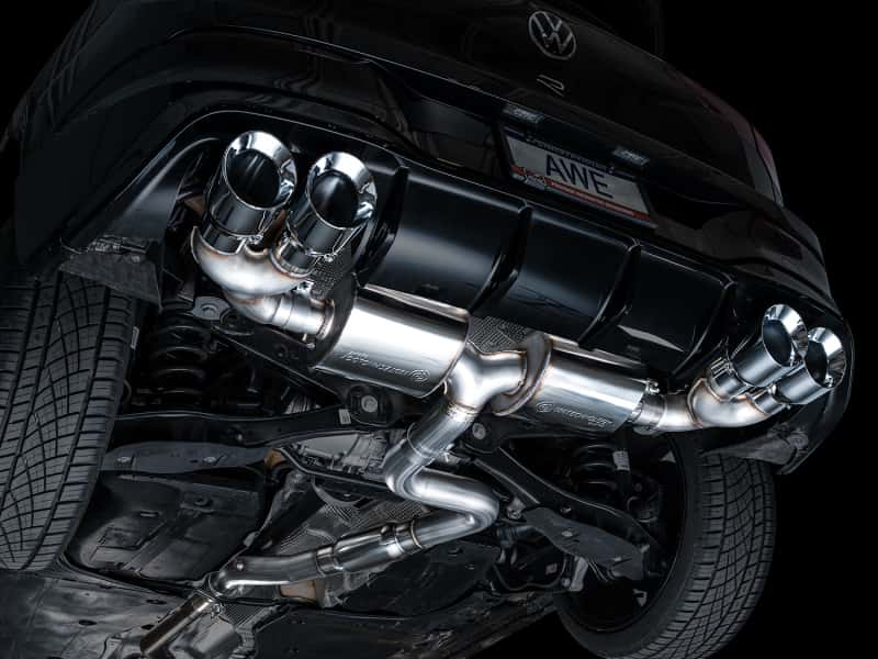 AWE Tuning — AWE MK8 Volkswagen Golf R 3in Touring Edition Quad Exhaust - Chrome Silver Tips
Touring Catback - view 2