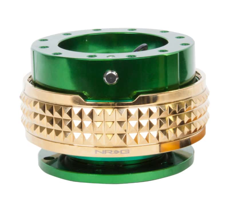 NRG — NRG Quick Release Kit - Pyramid Edition - Green Body / Chrome Gold Pyramid Ring - view 2