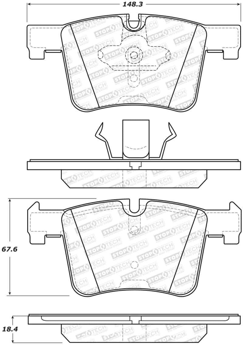 Stoptech — StopTech Performance 13-15 BMW 320i Front Brake Pads
Sprt Brk Pad W/Hdwr - view 2