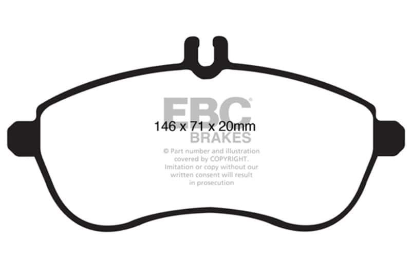 EBC — EBC 12-14 Mercedes-Benz C250 (W204) 1.8 Turbo Ultimax2 Front Brake Pads
Disc Brake Pad - view 1
