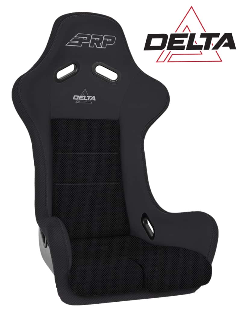 PRP Seats — PRP Delta Composite Seat- Black (PRP Silver Outline/Delta Silver- Black Stitching) - view 1