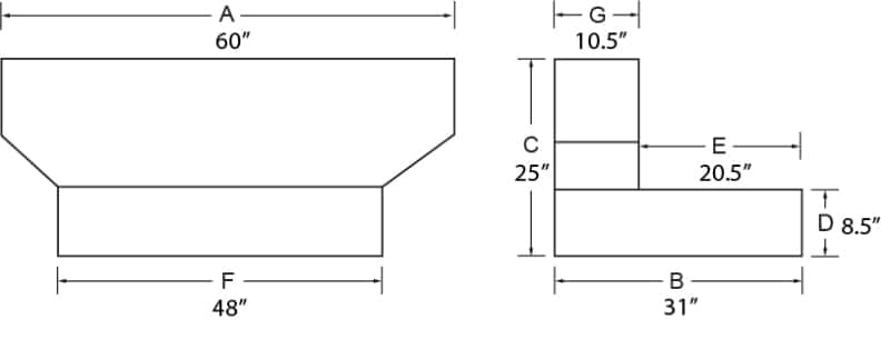 Tradesman — Tradesman Aluminum L-Shape Liquid Storage Tank (100 Gallon Capacity) - Brite - view 2