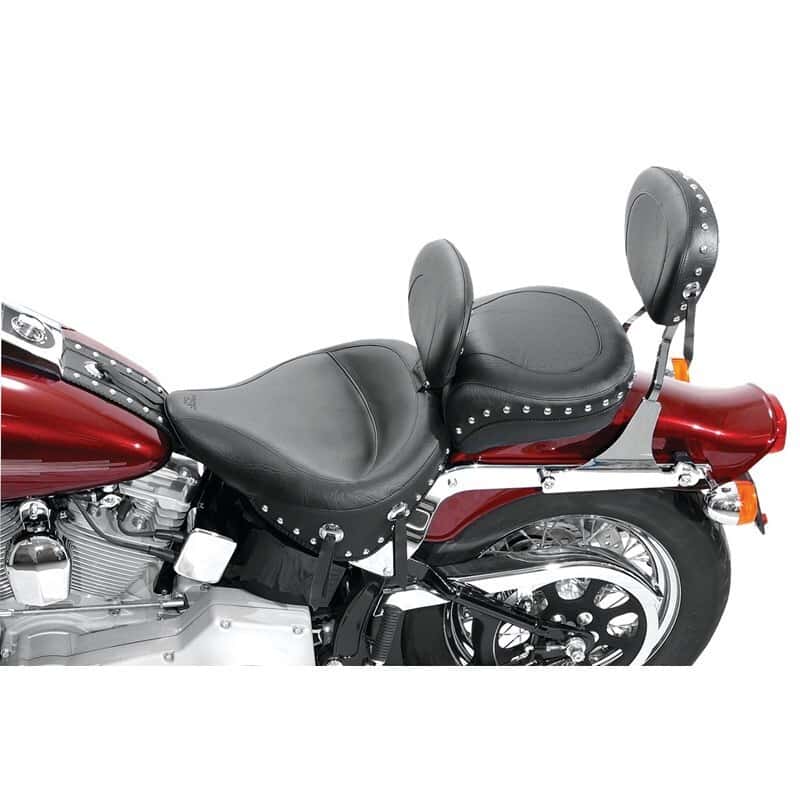 Mustang Motorcycle — Mustang Harley Low Medallion Sissy Bar Pad (12 inch x 9 inch) w/Studs - Black - view 1
