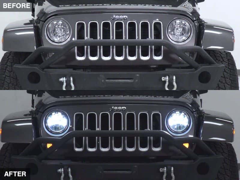Raxiom — Raxiom07-18 Jeep Wrangler JK LED Halo Projector Headlights- Chrome Housing (Clear Lens)
Headlights - view 15