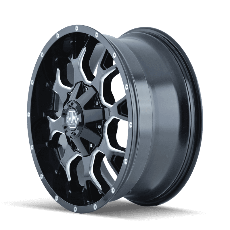 Mayhem — Mayhem 8015 Warrior 20x9 / 6x135 BP / 18mm Offset / 106mm Hub Black w/ Milled Spokes Wheel
MAYHEM 8015 - view 5