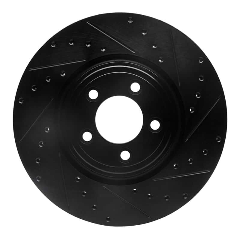 R1 Concepts — R1 06-10 Jaguar XK Front Right Drilled & Slotted Black Brake Rotor
R1 Brake Rotor Drill - view 1