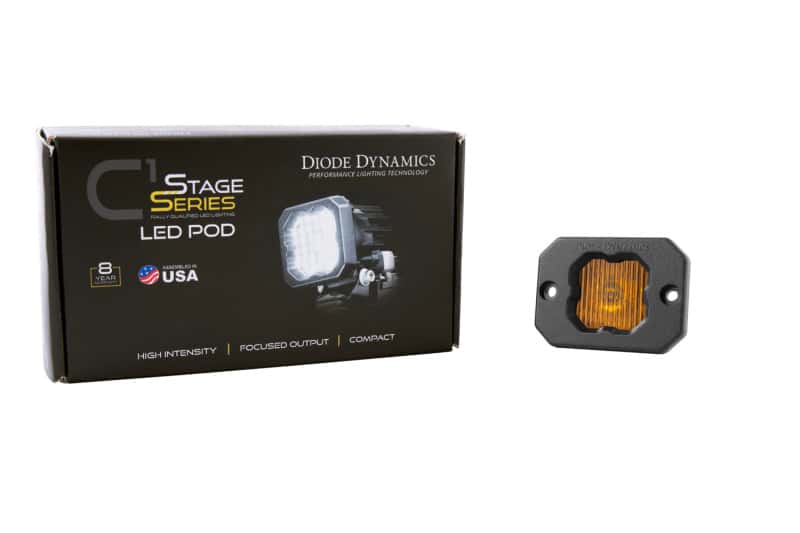 Diode Dynamics — Diode Dynamics Stage Series C1 LED Pod - Yellow SAE Fog Flush ABL Each - view 3