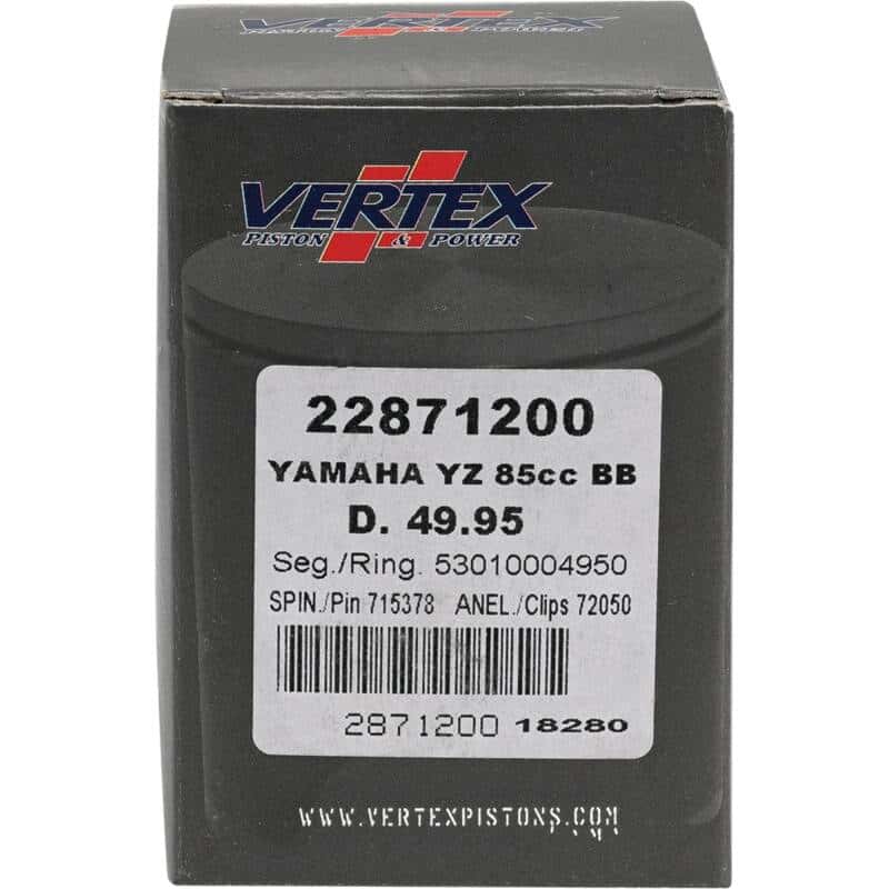 Vertex Pistons — Vertex Piston 02-18 Yamaha YZ 85 85cc +2mm Cast Big Bore Piston Kit 92cc. - view 4