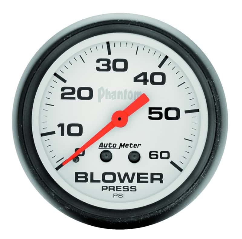 AutoMeter — AutoMeter Gauge Boost 2-5/8in. 60PSI Mechanical Phantom
2-5/8" BLOWER PRESS, - view 2