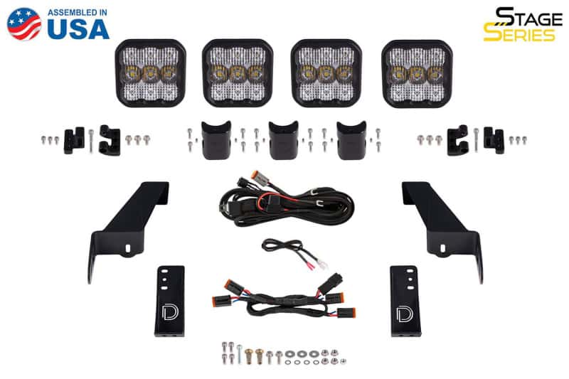 Diode Dynamics — Diode Dynamics Jeep JL SS5 4-Pod CrossLink Grille Lightbar Kit Sport - White Combo - view 8