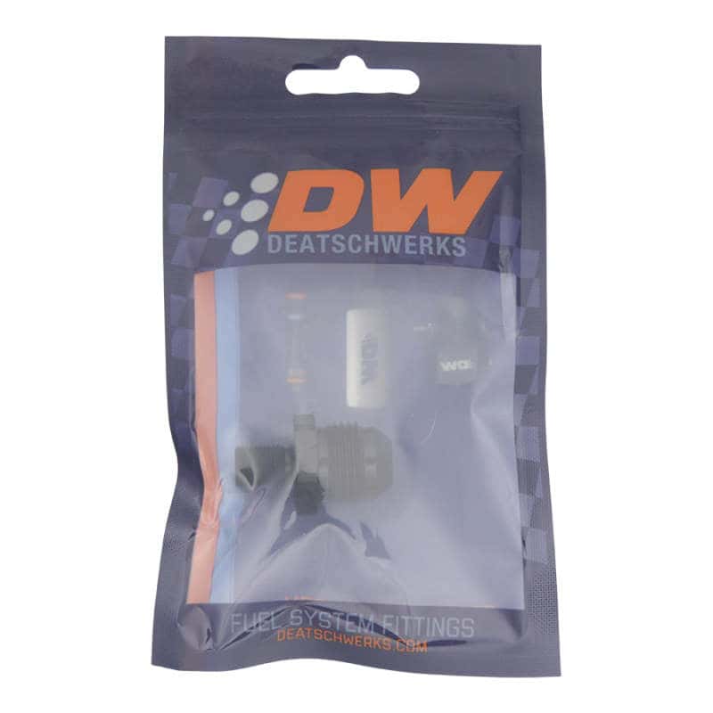 DeatschWerks — DeatschWerks 8AN Male Flare to M10 X 1.0 Male Metric - Anodized Matte Black
Lines & Fittings - view 2