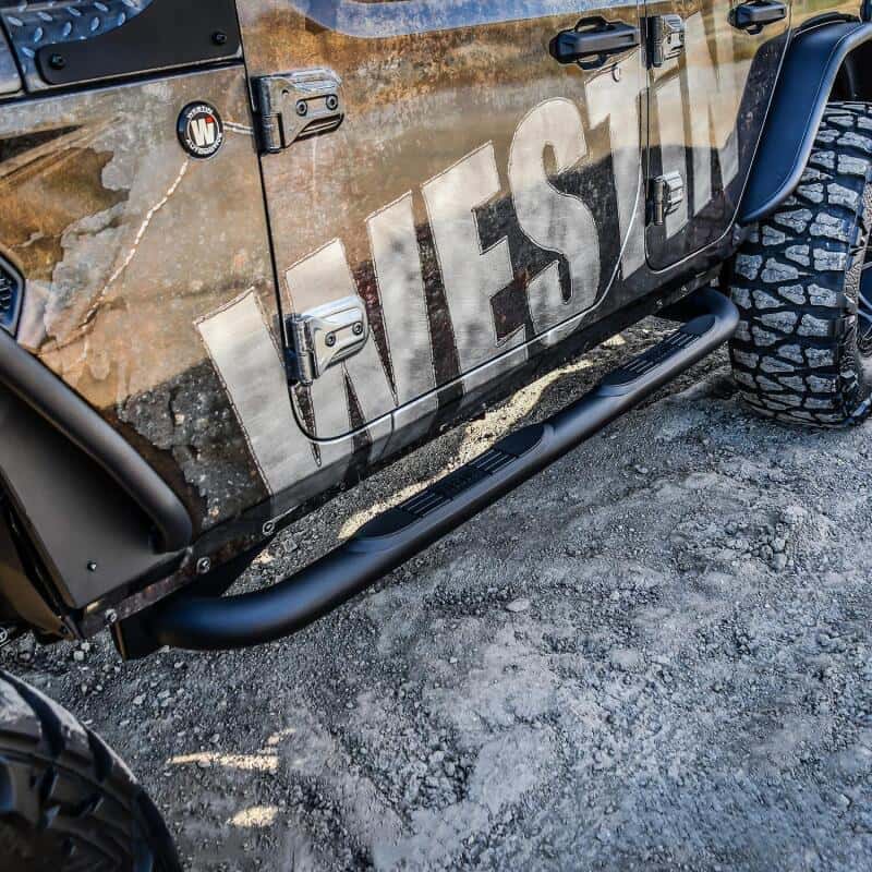 Westin — Westin 18-22 Jeep Wrangler JLU 4dr. E-Series 3 Nerf Step Bars - Tex. Blk
Nerf/Step Bar - view 4