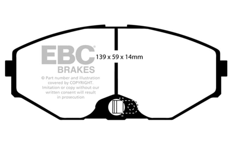 EBC — EBC 93-97 Infiniti J30 3.0 Redstuff Front Brake Pads
Disc Brake Pad - view 1