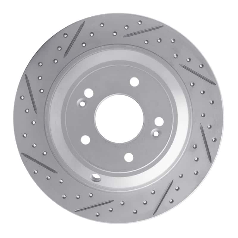 R1 Concepts — R1 18-23 Genesis G70 Rear Right Drilled & Slotted Geo-Carbon Rotor - view 1
