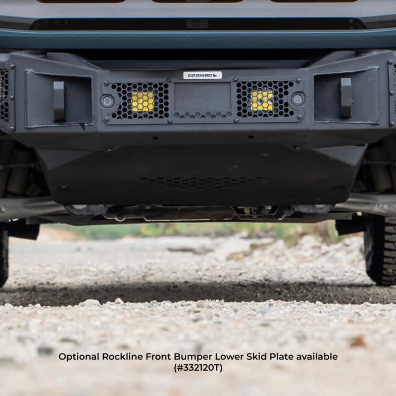 Go Rhino — Go Rhino 21-24 Ford Bronco (2 and 4 Door) Rockline Full Width Bumper w/ Overrider Bar
Rockline Bumper (F) - view 4