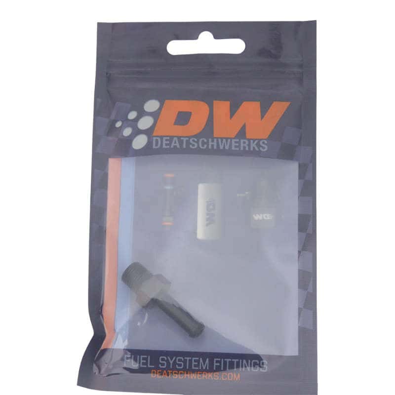 DeatschWerks — DeatschWerks 1/8in NPT Male Thread 1/4in Hose Barb - Anodized Matte Black
Lines & Fittings - view 2