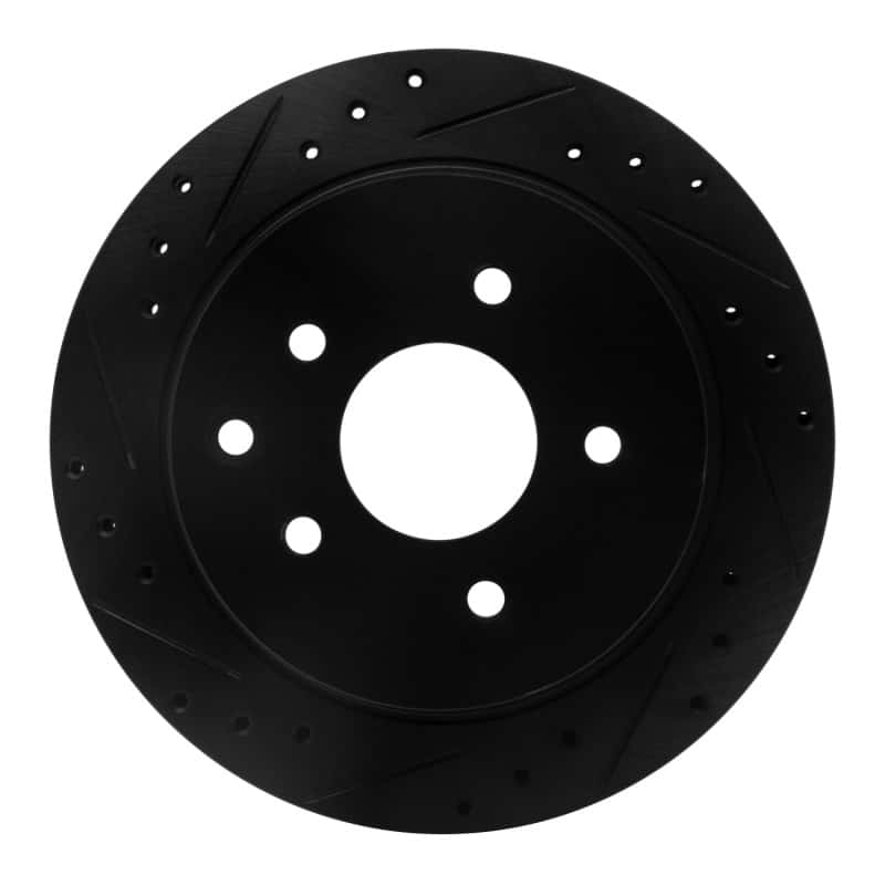 R1 Concepts — R1 93-01 Infiniti Q45 Rear Left Drilled & Slotted Black Brake Rotor
R1 Brake Rotor Drill - view 1