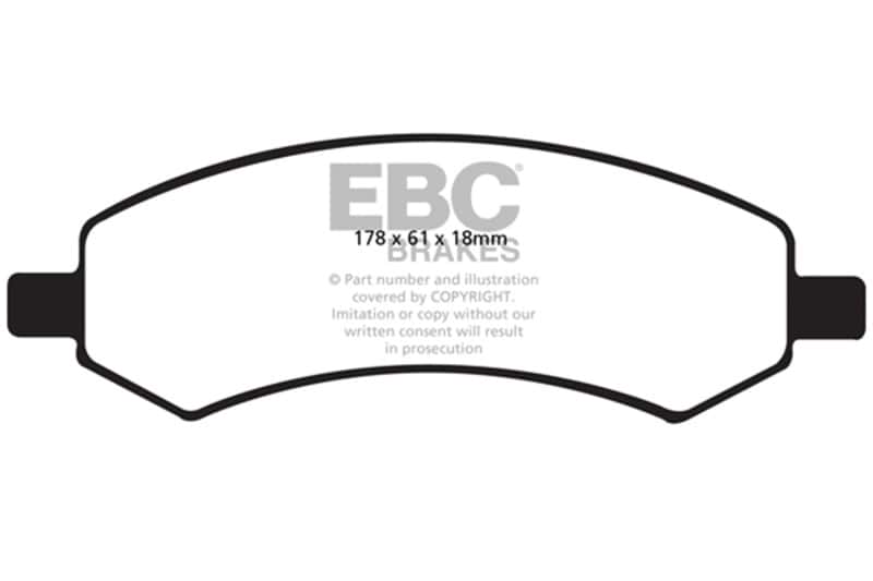 EBC — EBC 06-09 Chrysler Aspen 4.7 Ultimax2 Front Brake Pads
Disc Brake Pad - view 1