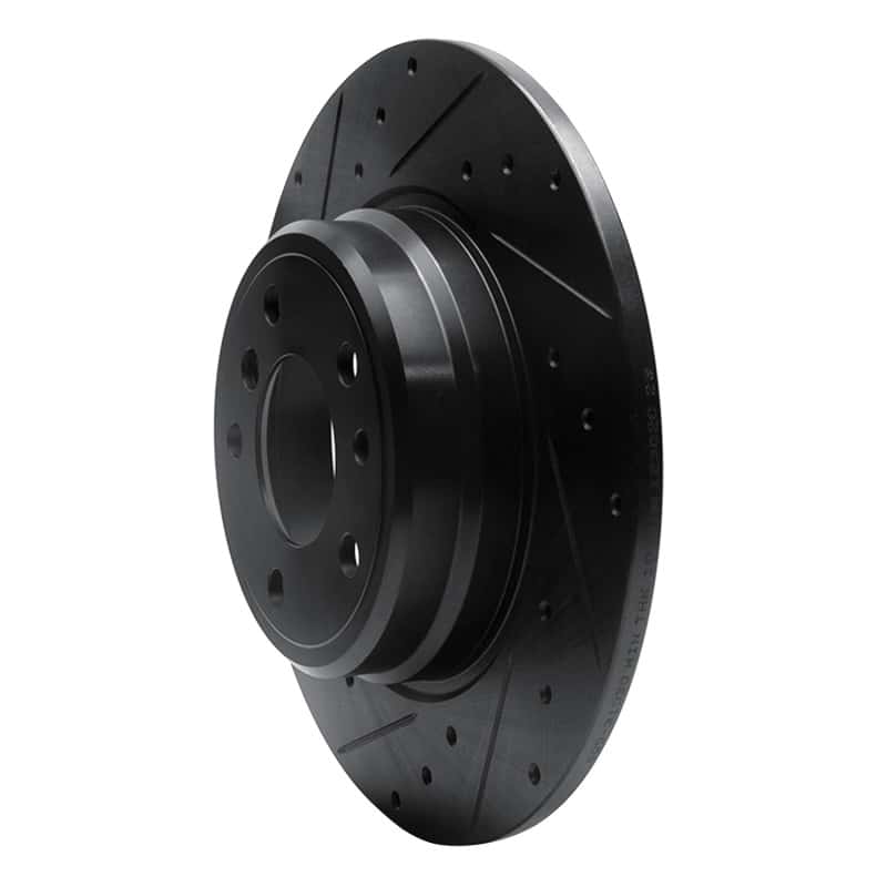 R1 Concepts — R1 91-01 BMW 740IL Rear Left Drilled & Slotted Black Brake Rotor
R1 Brake Rotor Drill - view 2