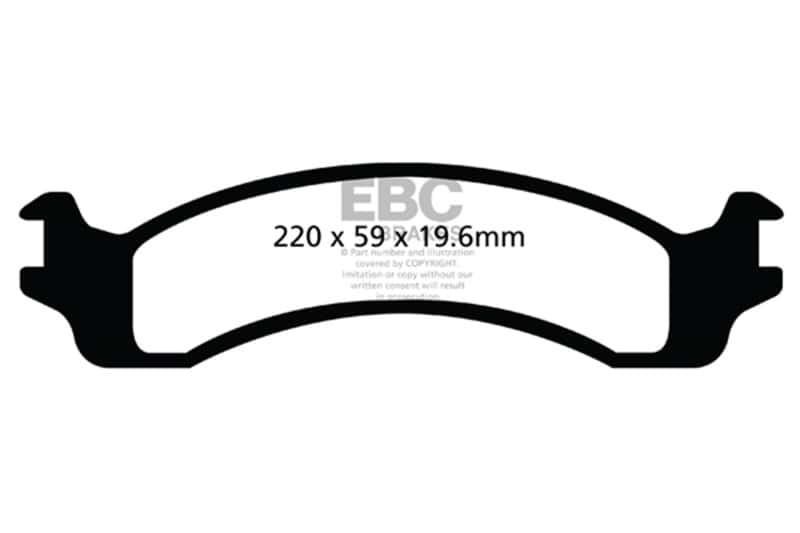 EBC — EBC 00-02 Dodge Ram 2500 Pick-up 5.2 2WD (Pad with wear sensor) Greenstuff Front Brake Pads
Disc Brake Pad - view 2