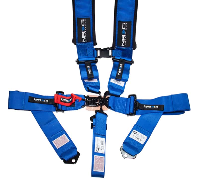 NRG — NRG SFI 16.1 5PT 3in. Padded Seat Belt Harness / Latch Link - Blue - view 1