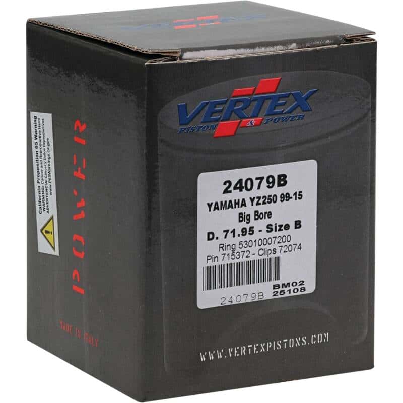 Vertex Pistons — Vertex Piston 22-23 Fantic Motor XX 250 250cc +5.6mm Cast Big Bore Piston Kit 72mm. 295cc. - view 5