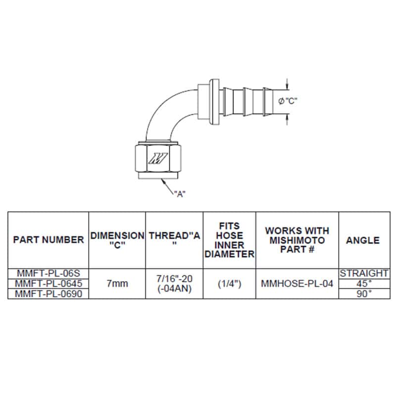 Mishimoto — Mishimoto 90-Degree Push Lock Fitting - 4AN
Hose Fitting - view 3