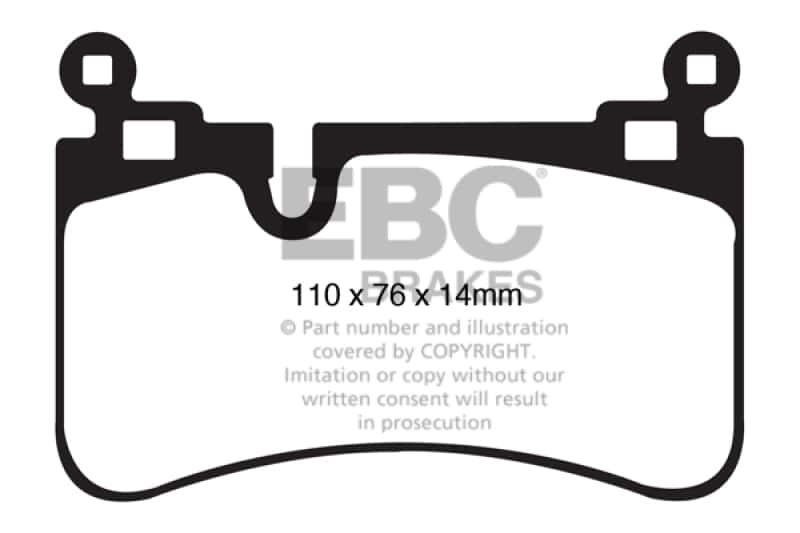 EBC — EBC 08-13 Mercedes-Benz C63 AMG (W204) 6.2 Redstuff Rear Brake Pads
Disc Brake Pad - view 1