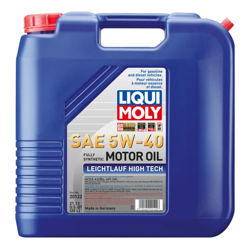 LIQUI MOLY — LIQUI MOLY 20L Leichtlauf (Low Friction) High Tech Motor Oil SAE 5W40 - view 1