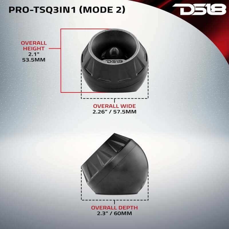 DS18 — DS18 3in Surface Flush Angle High Comp Neodymium Super Bullet Twtr 100 Watts RMS 1in Almnm Vc 4 ohm - view 6