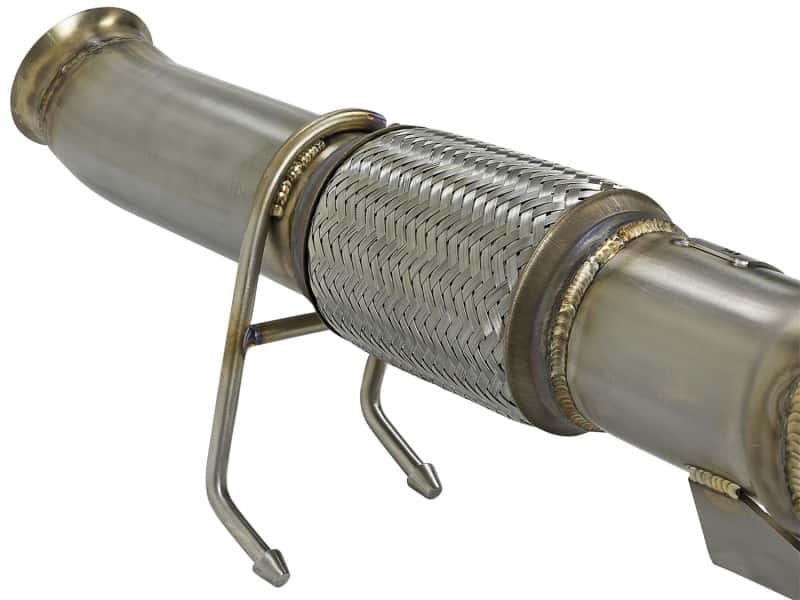 aFe — aFe Twisted Steel 3in. 304 SS Catted Series Downpipe 16-18 Ford Focus RS I4-2.3L (t)
Stainless Downpipe - view 4