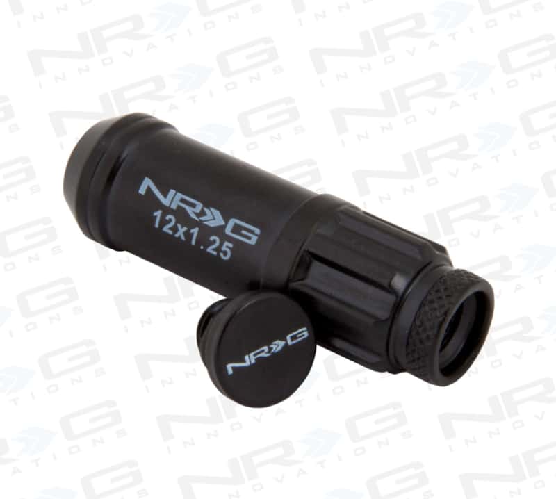 NRG — NRG 700 Series M12 X 1.25 Steel Lug Nut w/Dust Cap Cover Set 21 Pc w/Locks & Lock Socket - Black - view 7