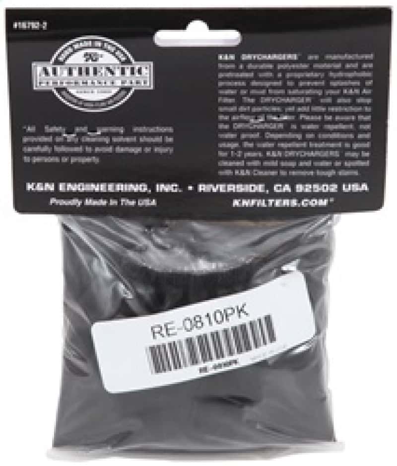 K&N Engineering — K&N Universal Round Tapered Filter Wrap - Black - 6in Base ID x 4.625in Top ID x 9in Height - view 8