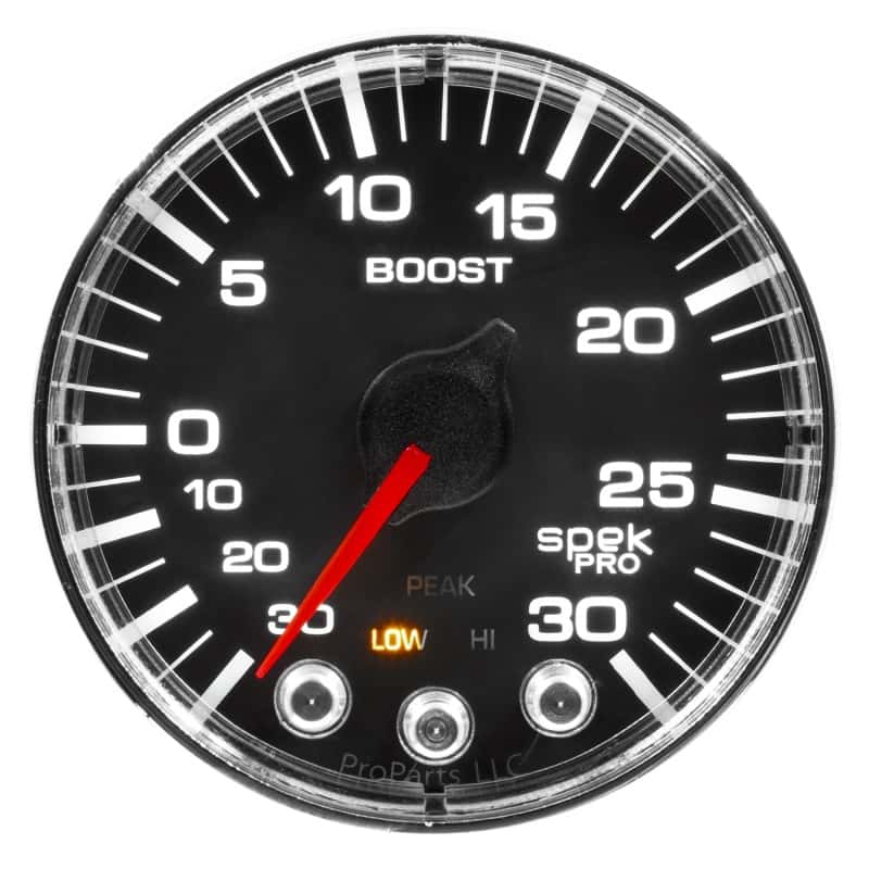 AutoMeter — Autometer Spek-Pro Gauge Vac/Boost 2 1/16in 30Inhg-30psi Stepper Motor W/Peak & Warn Black/Chrome
GA 2" BST 30 BFC SPK - view 5
