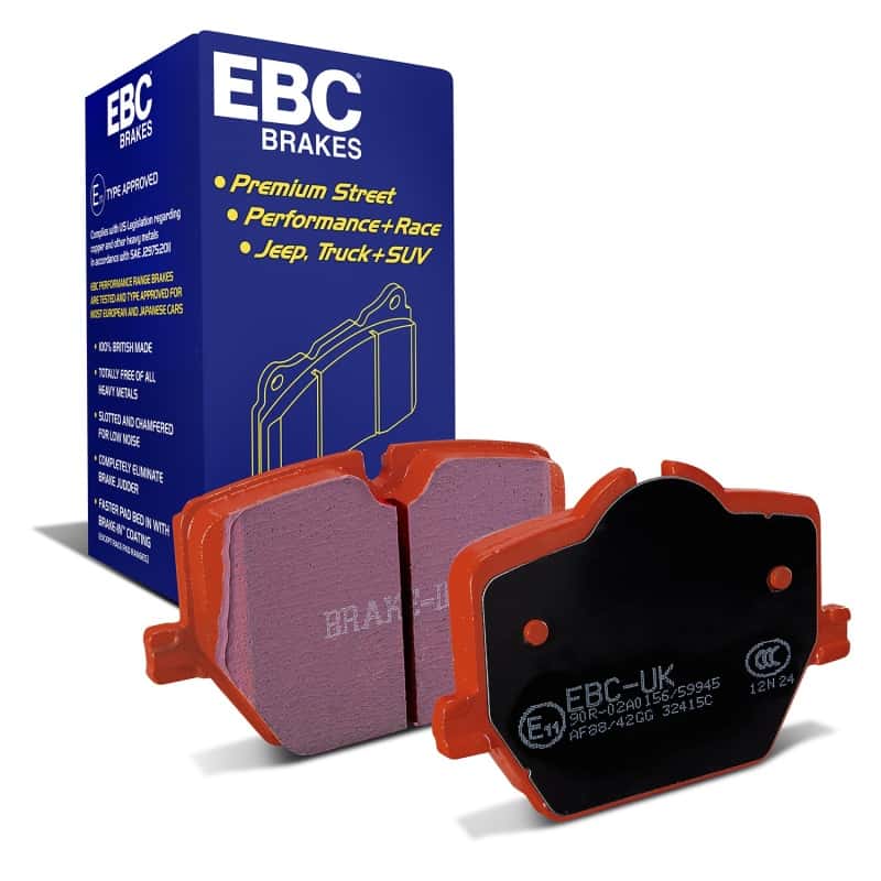 EBC — EBC 2019+ Toyota GR Supra (w/13.6in Rear Rotor) Redstuff Rear Brake Pads
Disc Brake Pad - view 2