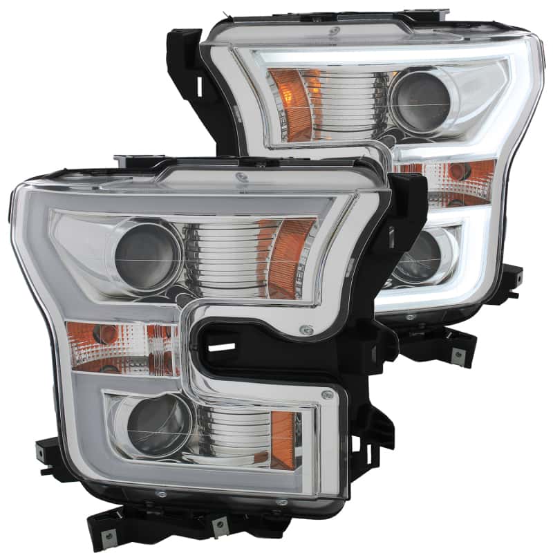 ANZO — ANZO 2015-2016 Ford F-150 Projector Headlights w/ Plank Style Design Chrome w/ Amber
Head Light Set
HdLtSet - view 2