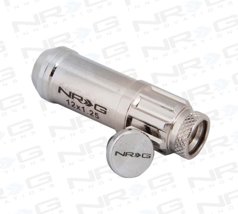 NRG — NRG 700 Series M12 X 1.25 Steel Lug Nut w/Dust Cap Cover Set 21 Pc w/Locks & Lock Socket - Silver - view 7