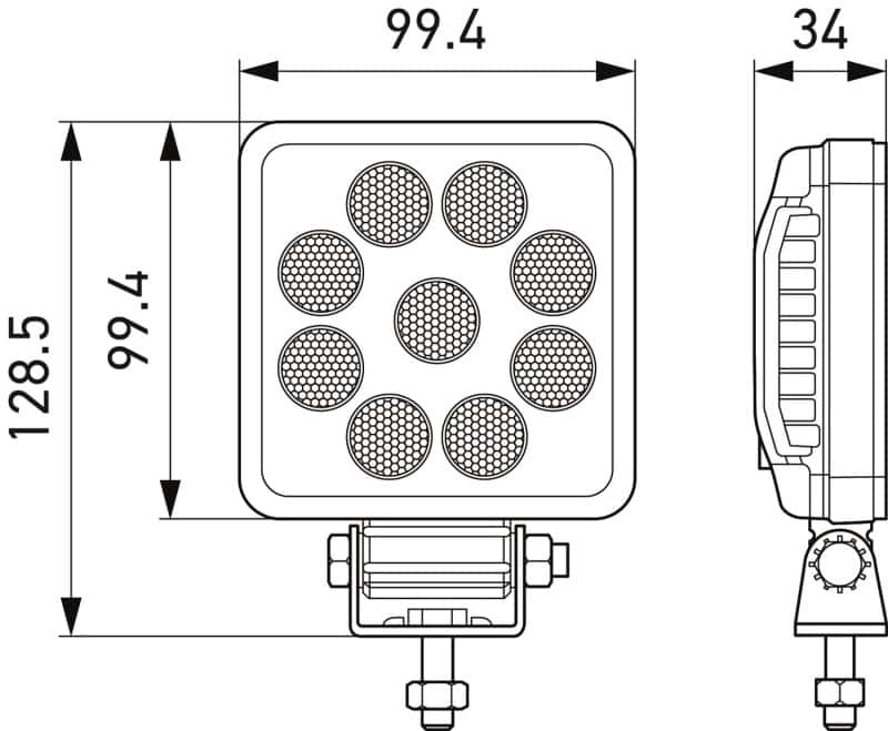 Hella — Hella ValueFit LED Work Light PS1000 LED MV CR LT
Universal Work Lamp - view 7