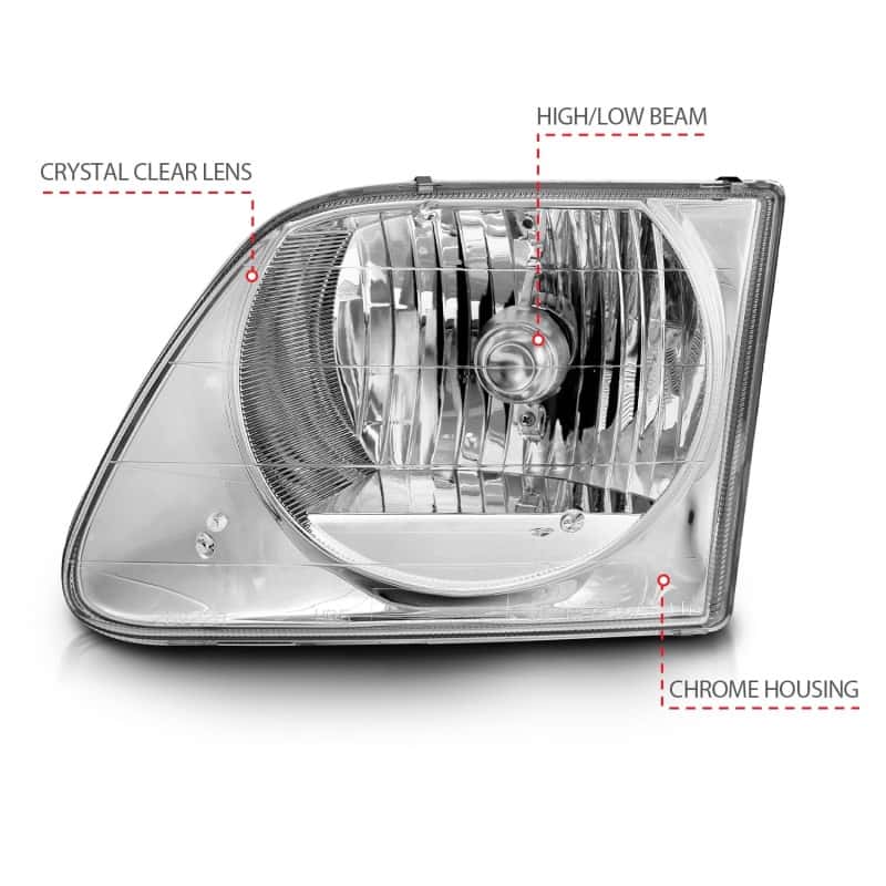 ANZO — ANZO 1997-2003 Ford F-150 Crystal Headlights Chrome
Head Light Set
HdLtSet - view 5