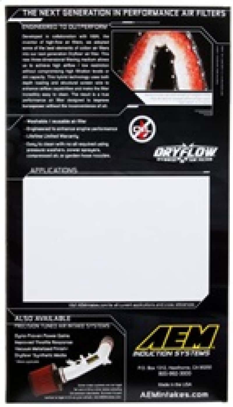 AEM Induction — AEM 09-10 VW Jetta/Passat, Tiguan, GTI, EOS
AEM DryFlow Air Filt - view 7