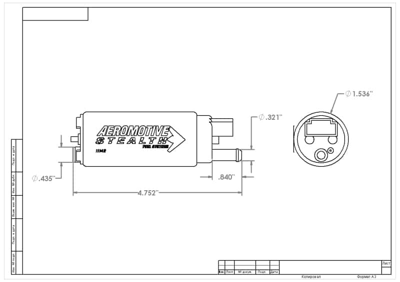 Aeromotive — Aeromotive 340 Series Stealth In-Tank E85 Fuel Pump - Offset Inlet - Inlet Inline w/Outlet
Fuel Pump - view 13