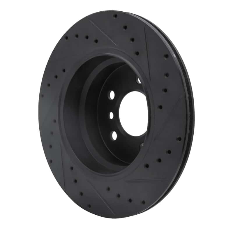 R1 Concepts — R1 02-06 BMW X5 Rear Left Drilled & Slotted Black Brake Rotor
R1 Brake Rotor Drill - view 4