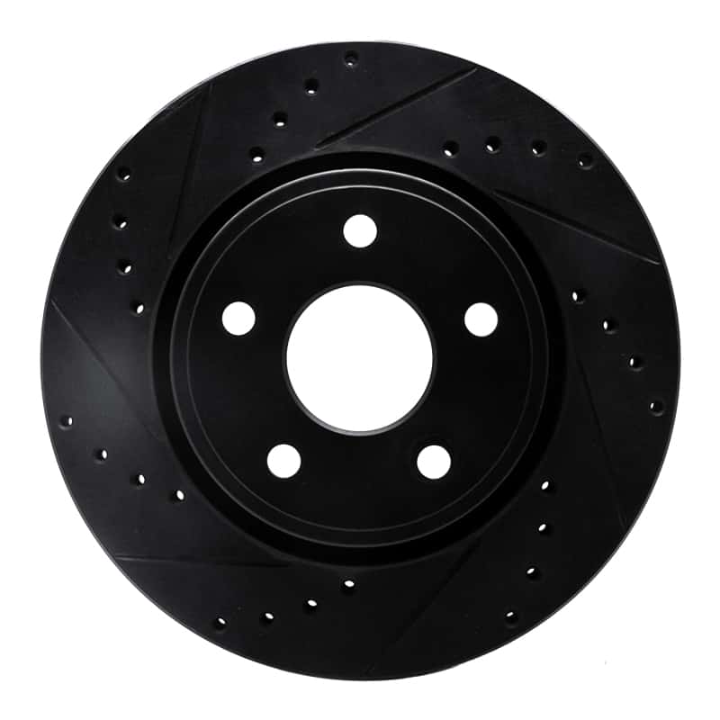 R1 Concepts — R1 05-10 Jeep Commander Front Left Drilled & Slotted Black Brake Rotor
R1 Brake Rotor Drill - view 1