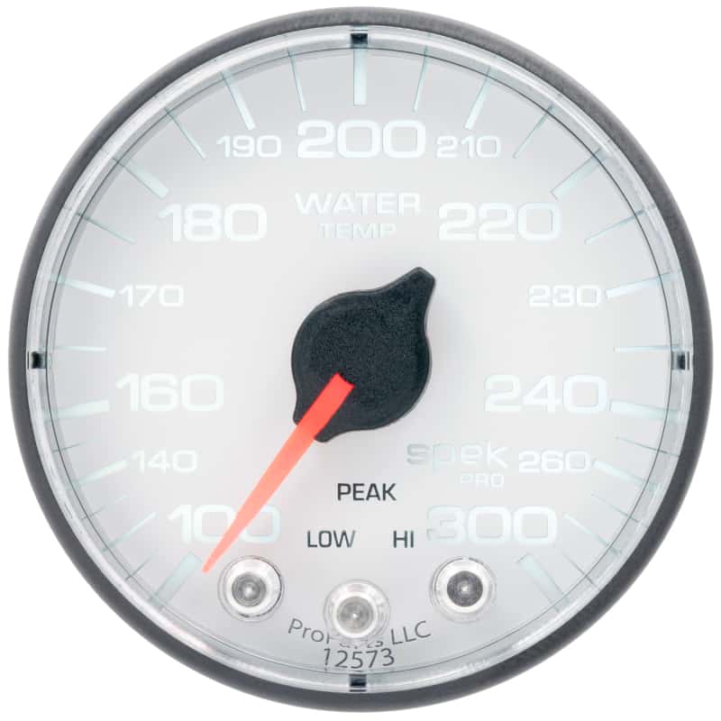 AutoMeter — Autometer Spek-Pro Gauge Water Temp 2 1/16in 300f Stepper Motor W/Peak & Warn Wht/Blk
GA 2" WTEMP WFB SPEK - view 2