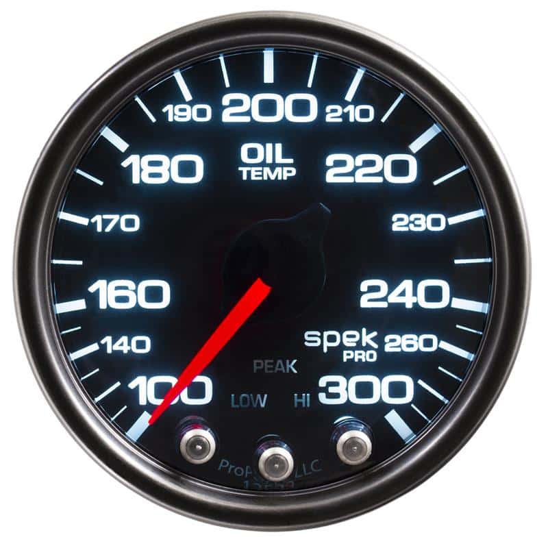 AutoMeter — Autometer Spek-Pro Gauge Oil Temp 2 1/16in 300f Stepper Motor W/Peak & Warn Blk/Smoke/Blk
GA 2" OILT BSB SPEK - view 1