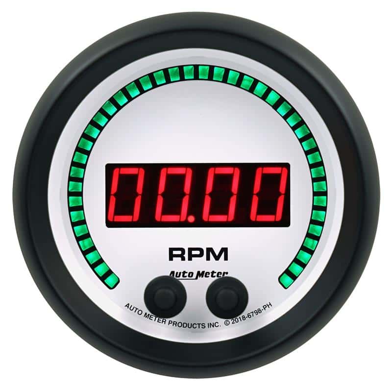 AutoMeter — Autometer 85.7mm White 0-16K RPM Tachometer Phantom Elite Digital Gauge - view 1