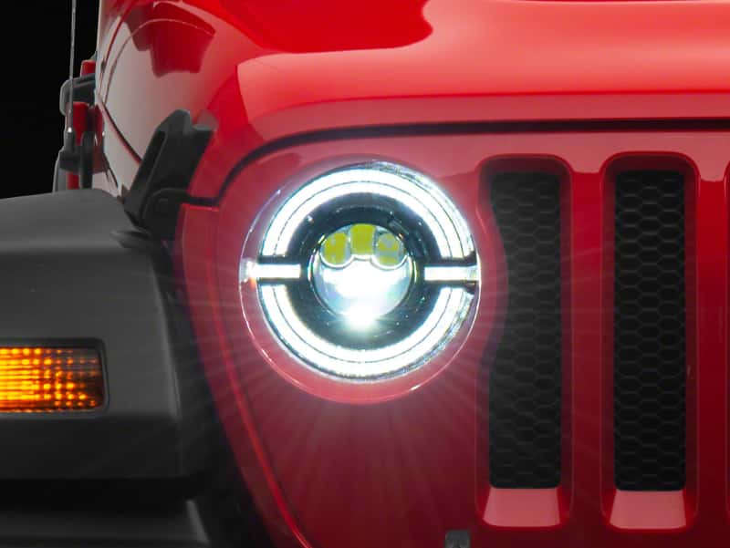 Raxiom — Raxiom 18-23 Jeep Wrangler JL Axial Series 9-In LED Angel Eye Headlights- Blk Housing (Clear Lens)
Headlights - view 1