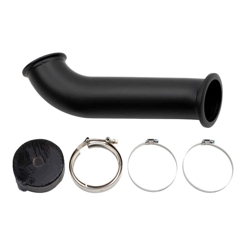 Wehrli — Wehrli 04.5-07 Dodge Ram Cummins 4in Down Pipe - w/High Mount S400 Turbo & 2nd Gen Manifold
DwnPipe HiMt 2G S400 - view 1