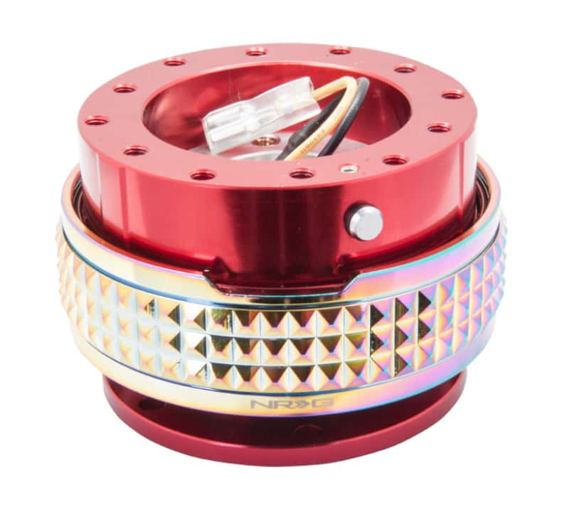 NRG — NRG Quick Release Kit - Pyramid Edition - Red Body / Neochrome Pyramid Ring - view 2