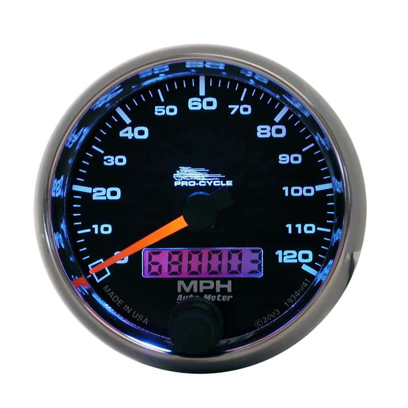 AutoMeter — Autometer Pro-Cycle Gauge Speedo 2 5/8in 120 Mph Elec Black
2.6" SPD 120 M BK PC - view 2